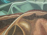 Landscape 1 detail, 33x11inchs, Oil on canvas